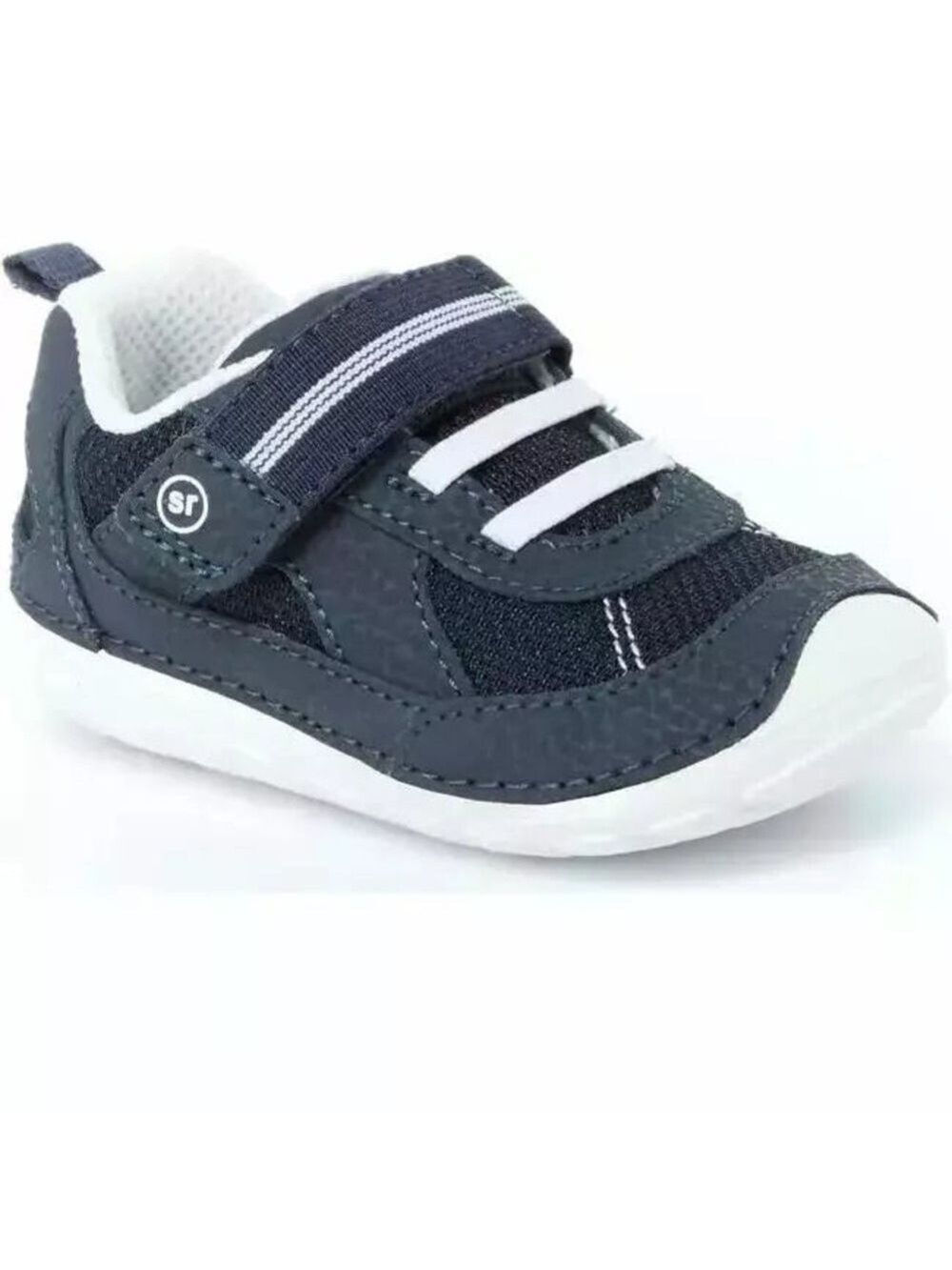 Size 3.5 Wide Baby Stride Rite Blue and White Kids Sneakers